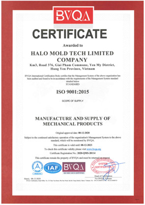 Chứng chỉ chất lượng ISO 9001